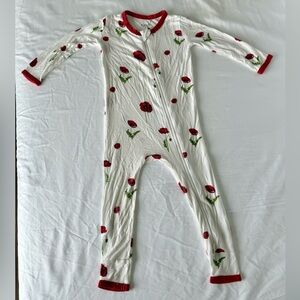 Kyte BABY Zippered Romper in Red Poppies